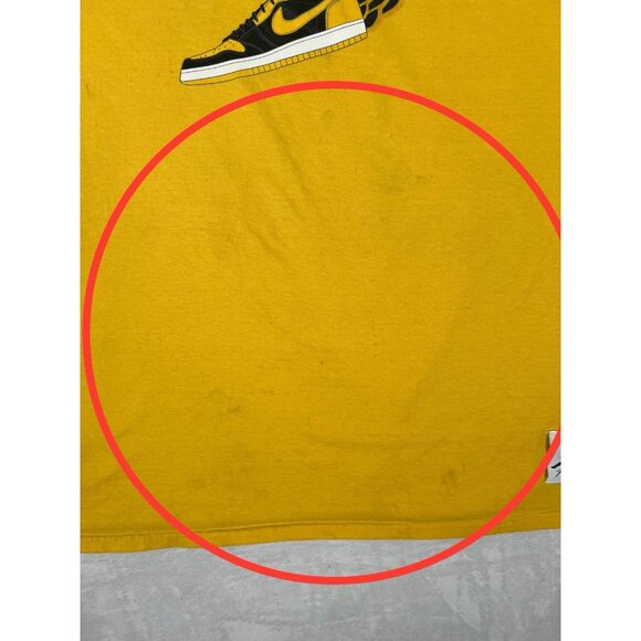 Vintage Air Jordan T-Shirt New Love Jordan 1 Flight Wings Size 2XL Yellow Y2K - Picture 4 of 11